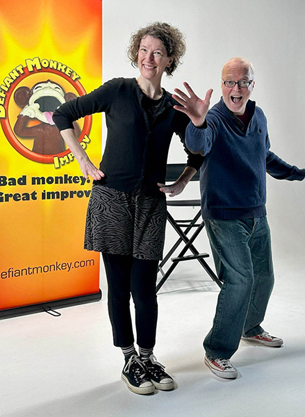 Karen and Andy of Defiant Monkey Improv